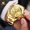 OLEVS 6638 Top Luxury Brand Automatic Watch for Men Waterproof Luminous Chronograph Calendar Original Gold Mechanical Wristwatch