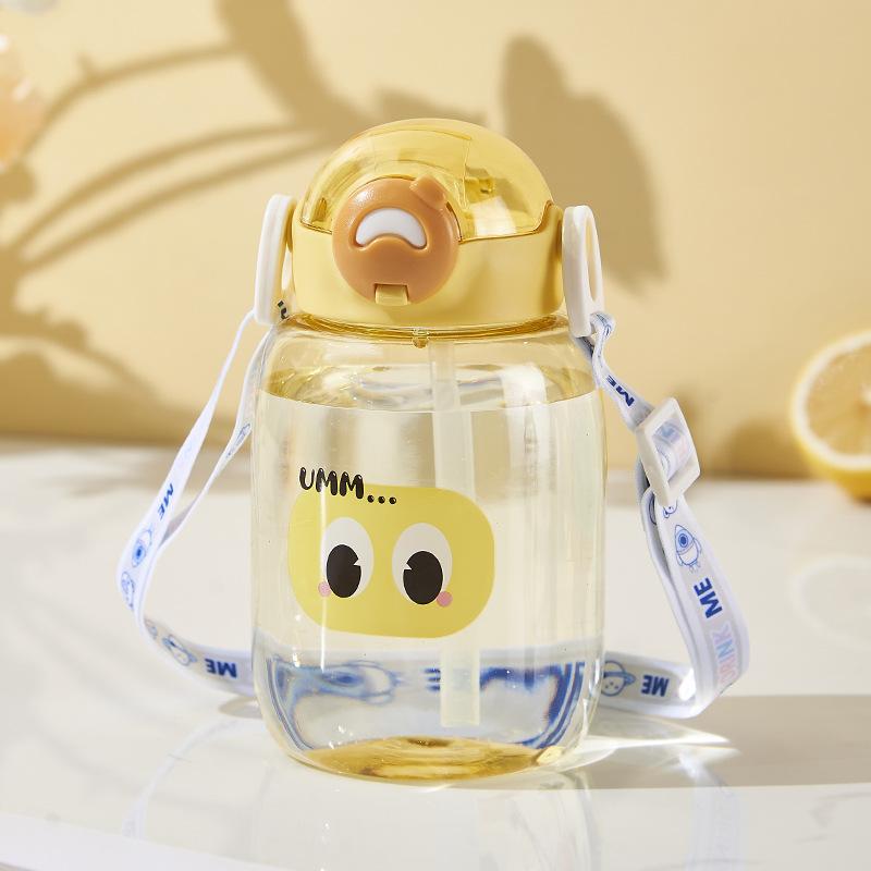 Диагональная чашка-соломинка высокой ценности, милая мультяшная детская чашка для воды, крышка-бомба, 500 мл, пластиковая чашка