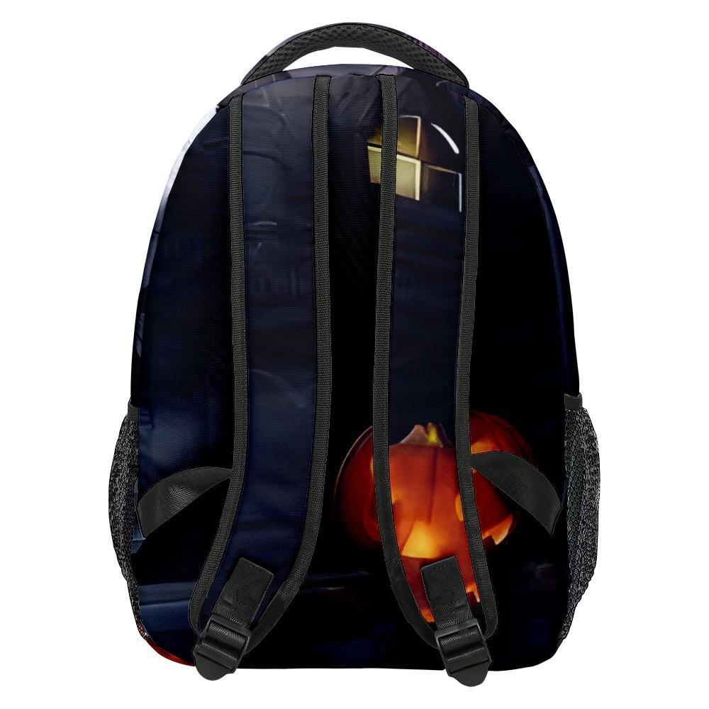 Cartoon Kpop Youthful School Bags Unisex Halloween Pumpkin Travel Bags 3D Print Oxford Waterproof Notebook Shoulder Backpacks