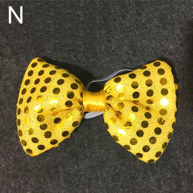 LED Colorful Glitter Sequin Tie Unisex Bow Tie For Bar Night Party Tie Props Tie Wedding Birthday Gift Clothing Accessories JoomZL