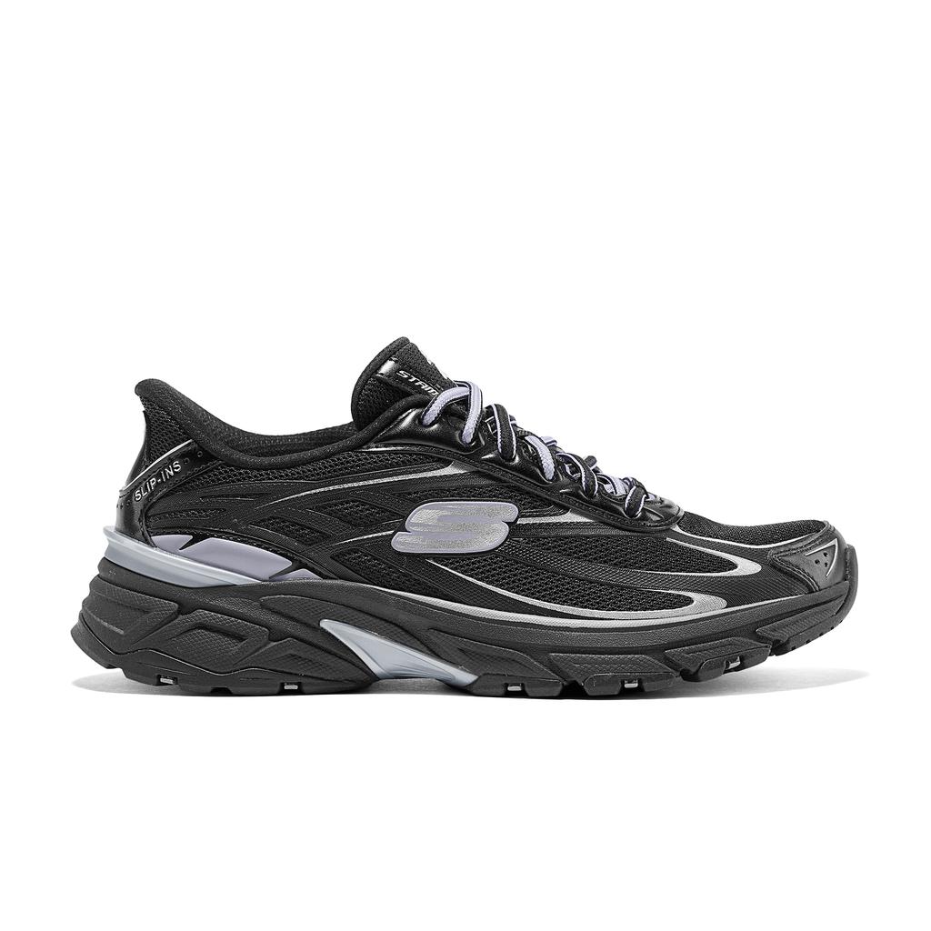 Skechers Silver Wing Shoes Abrasion Resistant, Breathable, Lightweight Low top Casual Shoes Women's Black Silver 150714-BKSL