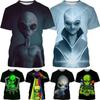 Fashion Men Clothing New Funny Alien 3D Print T-shirt Personality Hip-hop Street Unisex Oversized T Shirt Harajuku Tops Tees