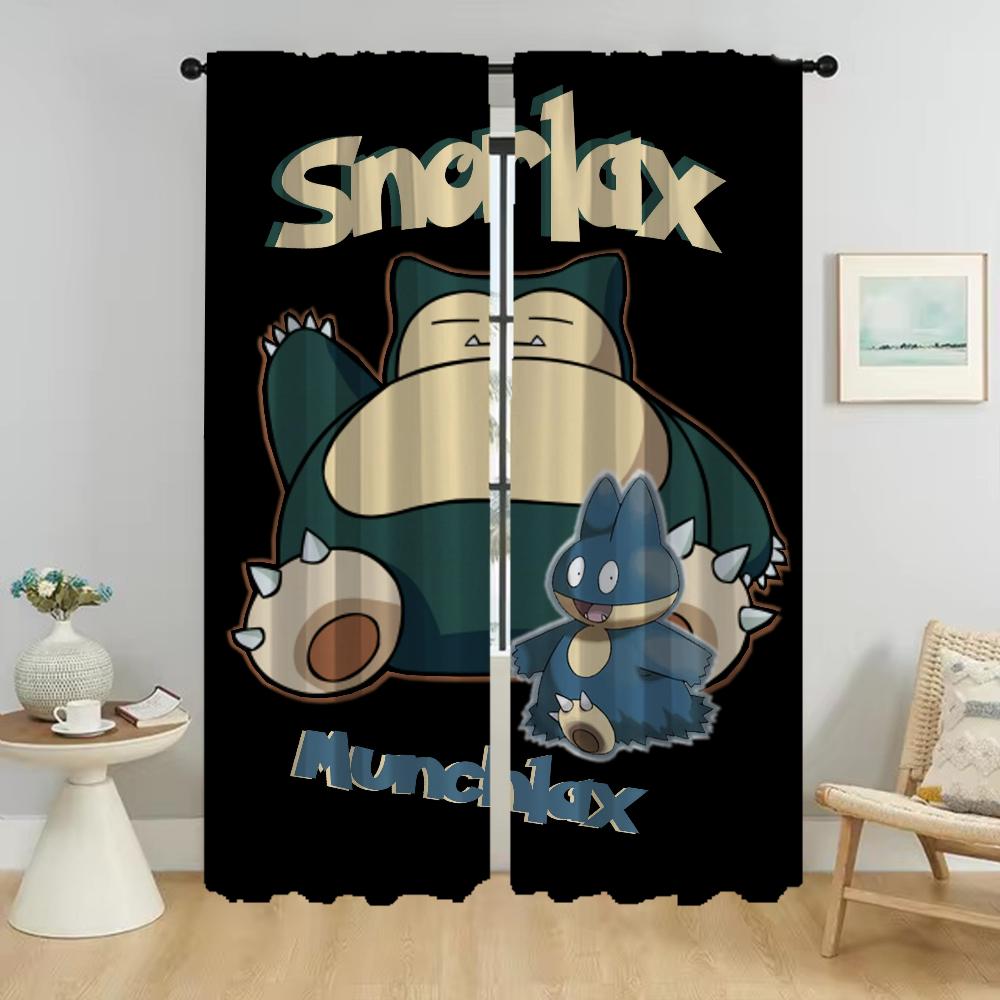 Плотные шторы для комнаты 2 панели P-pokemones Противомоскитные шторы Разделительные шторы для домашнего интерьера Тюль для спальни Гостиная