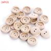 15MM Carved Handmade Love Heart Wooden Buttons 24pcs/Bag