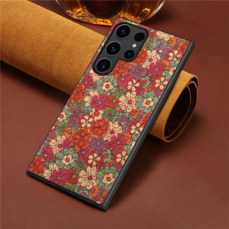 EUCAGR Роскошный Цветочный Кожаный Чехол для Samsung Galaxy S26 Ultra S26 Plus Ударопрочный Мягкий Задний Чехол