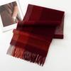 Christmas 100% Wool Scarf, High-quality Women's Versatile, Plaid Stitching Warm Neck