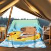 1pc Capybara Bath Print Outdoor Blanket, Lightweight Polyester,