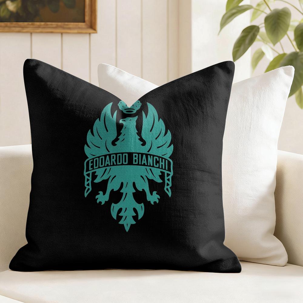 Luxury BBianchi Logo Cushion Cover Eco Linen Pillow Case DoubleSided Print Breathable Durable Zipper Home Decor Gift