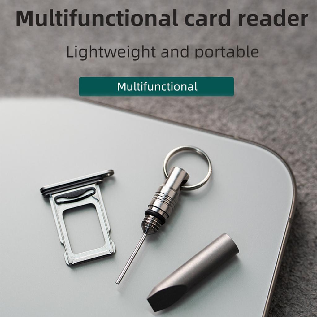 Phone Card Needle Outdoor Tool Small Metal Card Removal Needle Keychain Pendant Card Extractor Portable Small Crowbar