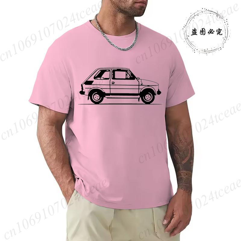 Brand Design T-Shirts Summer New Classic Old Car Print Man Fashion T-Shirts Mens Clothing Car Cartoon Tshirt Family T Shirts Top