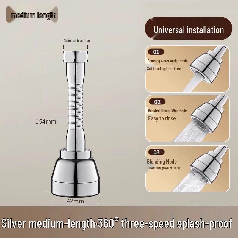 Rotating Anti-Splash Kitchen Sink Faucet Extension Aerator