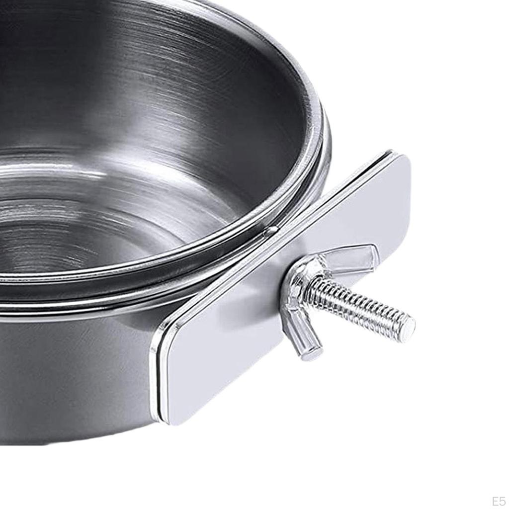 Bird for Parrots with Clamp Holder, Stainless Steel Bowl Lovebirds