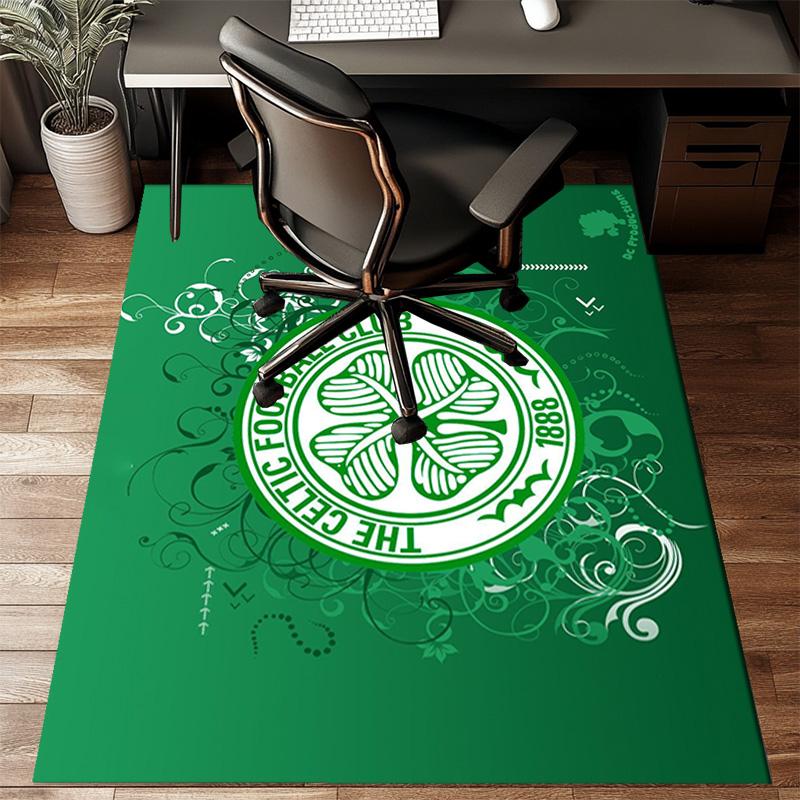 Cel-tic Football Club Crest Printed Office Carpet Chair Cushion Entryway Rug, Rugs for Living Room, Bedroom Christmas gifts