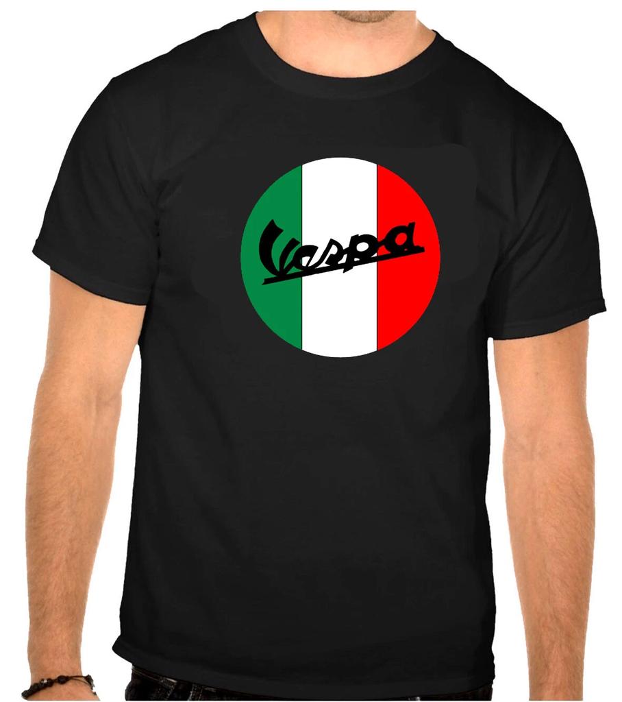 Vespa Scooter Fun Black T-shirt -558-