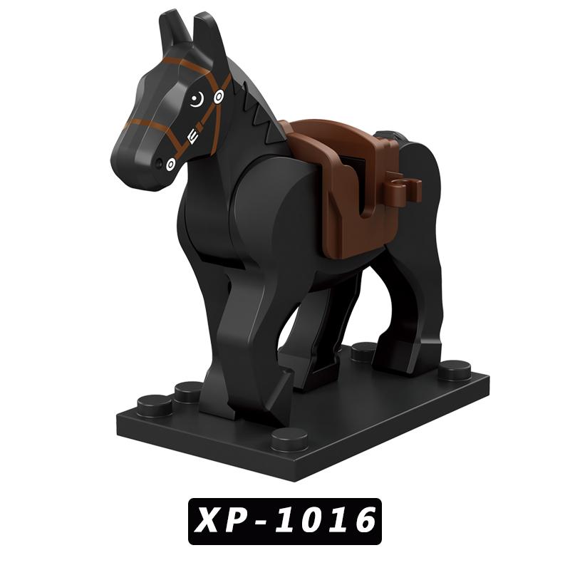 MOC военный боевой конь подходит для мини-фигурок, строительные блоки, аксессуары, детские игрушки для мальчиков, подарок