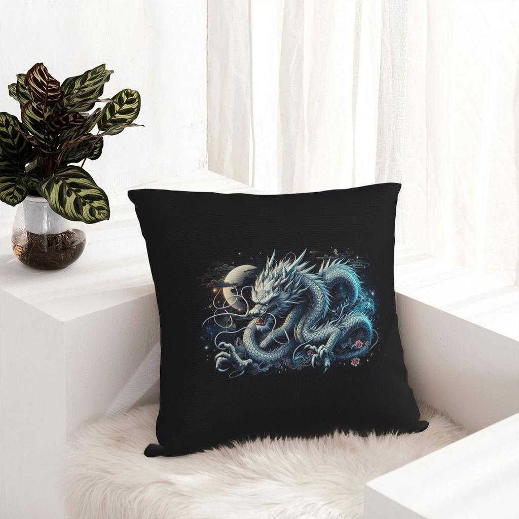 The Great White Dragon Square Pillowcase Cushion Cover Pillow Case Throw Pillow Cover for Home Sofa Living Room