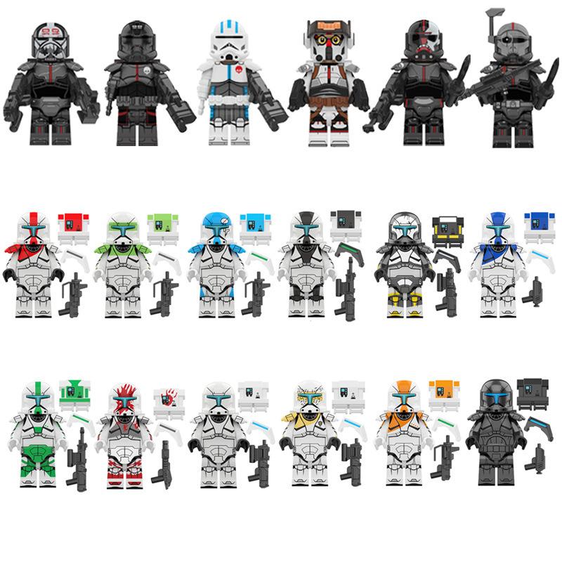 Star Movie Warrior Building Block Minifigures, Small Particle Assembly Doll Battle Toy, 24-Piece Set