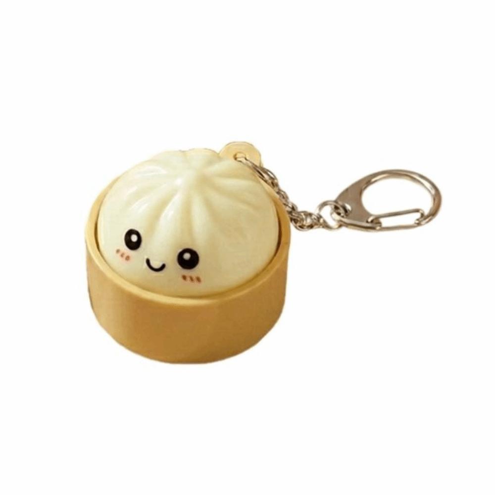 With Steamer Light-Up Steamed Bun Keychain Cute Pinch Keyboard Fidget Toy Boys Girls