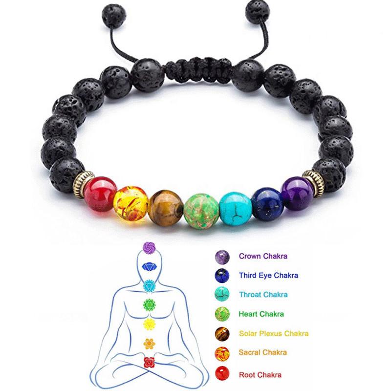 7 Chakra Anxiety Crystal Bracelet Healing Stone Balance Reiki Yoga Friendship