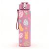 1PC Easter Egg Bunny Doodle Pattern Print 750ml Color Plastic Sports Water Bottle Leakproof Flip Straw Lid Suitable for Sports Office Home Use