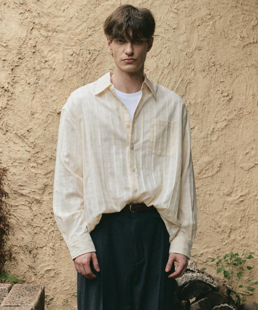 SIECLE Jacquard Check Shirt (Ivory)