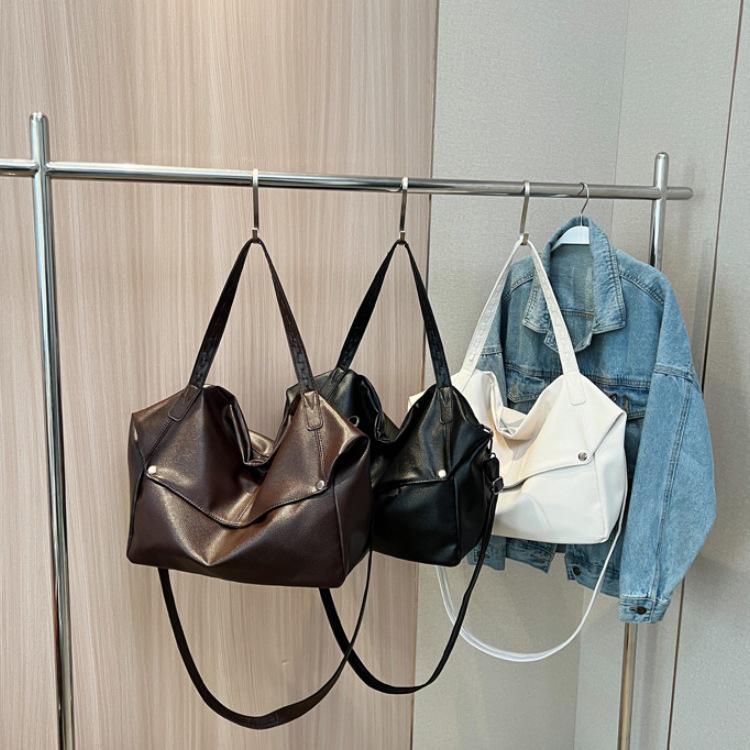 2024 Women's Large Capacity Fashion Shoulder Messenger Bag, Western-Style Solid Color Handbag