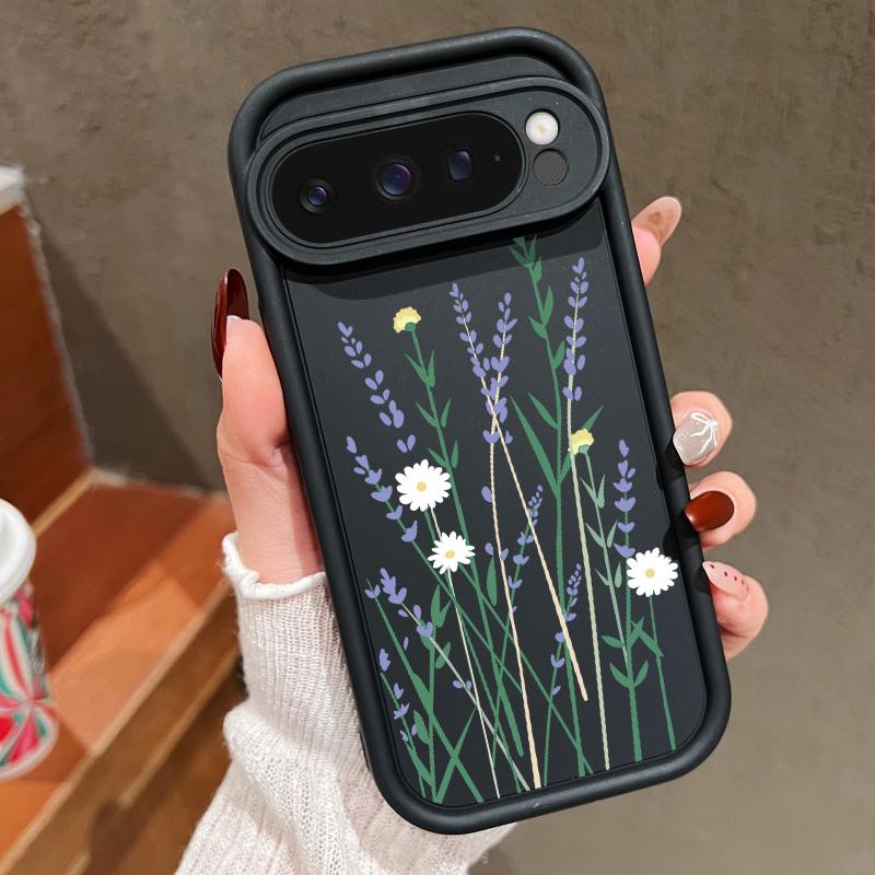 Чистый цветной цветочный узор мягкий матовый чехол TPU для Google Pixel 9 Pro XL 8 Pro 8A простой противоударный защитный чехол для телефона