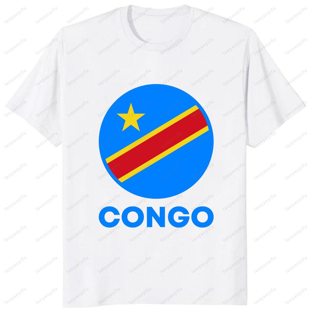 Футболка с принтом карты страны Конго COD Киншаса, с коротким рукавом, летняя модная одежда, свободная футболка, хип-хоп, кэжуал, хипстерская, мужская