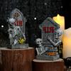 Halloween Tombstone Statue Decoration Spooky Resin RIP Skeleton Gravestone Figurine for Halloween Garden Outdoor Decor