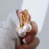 French Temperament Imitation Pearl Earrings, Exquisite Zircon Inlaid Earrings, Fashion Trend Explosion