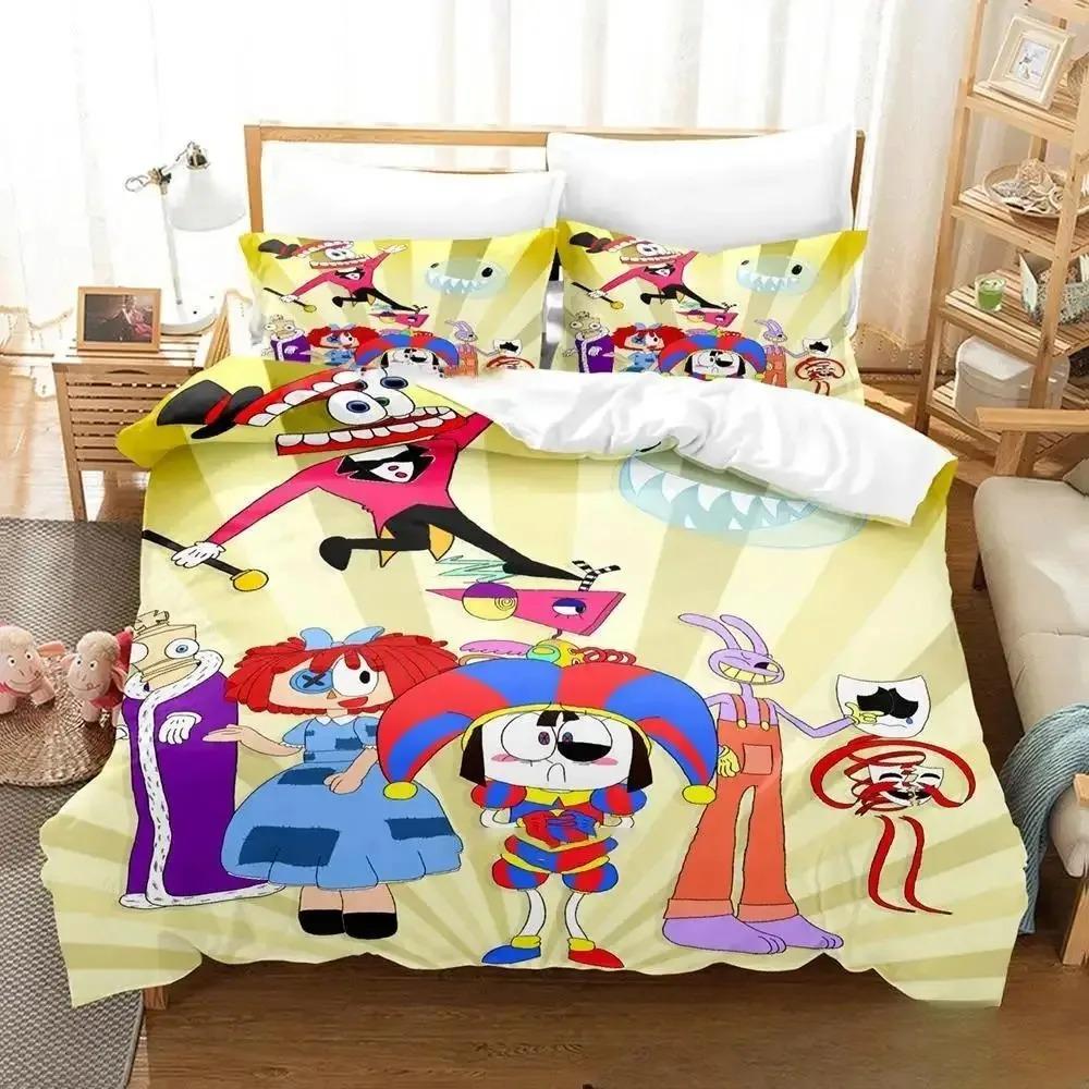 3D Print Cartoon Amazing Digital Circus Bedding Set Boys Girls Twin Queen King Size Duvet Cover Pillowcase Bed Boys Adult