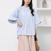 Japanese Short-sleeved Shirt for Women In Summer New Versatile Lazy Loose Puff Sleeve Solid Color Shirt