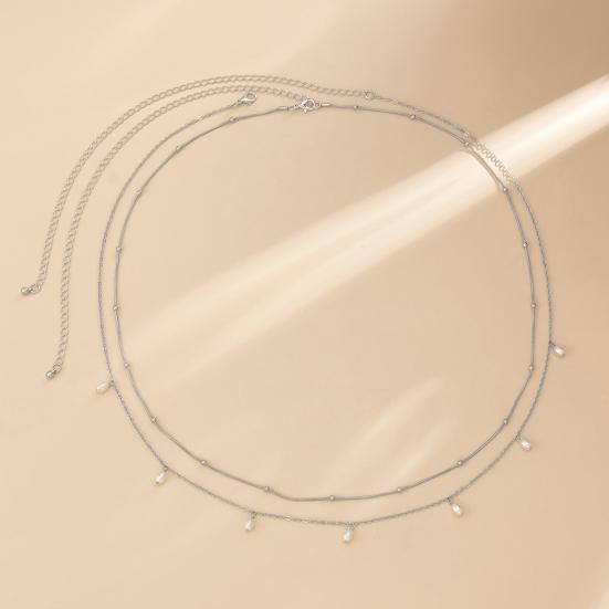 2 шт. двухслойные тонкие универсальные цепочки для живота женские регулируемые цепочки на талию из искусственного жемчуга ювелирные изделия