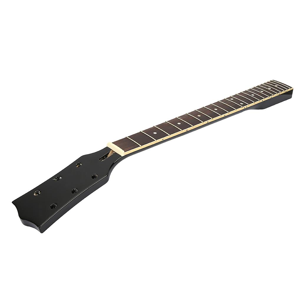 Wooden Folk Guitar Neck Fretboard Musical Instrument Part Black and White