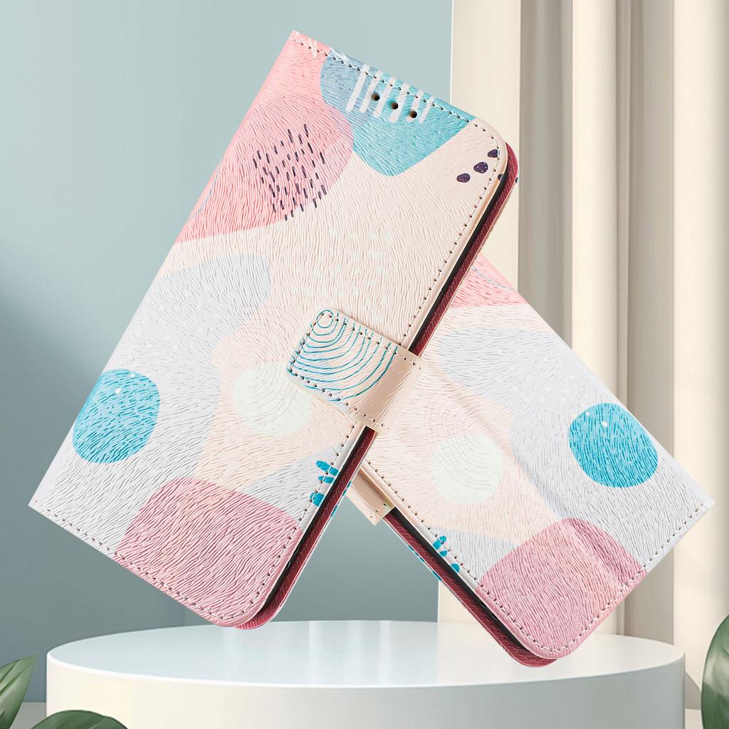 Роскошный окрашенный кожаный чехол-кошелек в стиле книги с цветной головоломкой для Motorola Moto G60, G40 Fusion, G10, G20, G30, G Play, G Power, Edge 50 NEO...