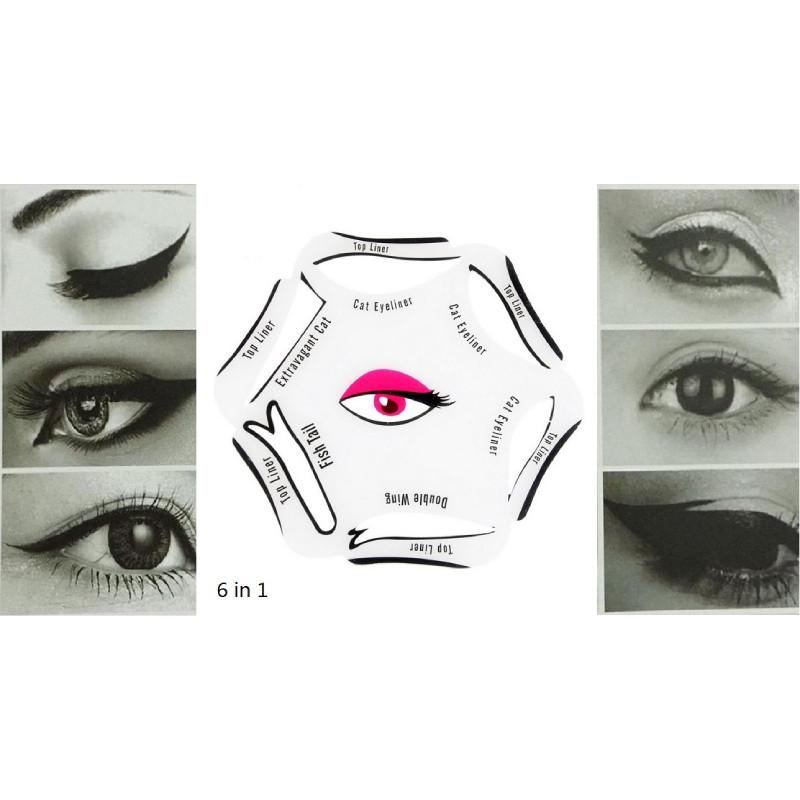 Makeup Stencil Kit With Adjustable Eye Liner And Brow Guides For Precise Application