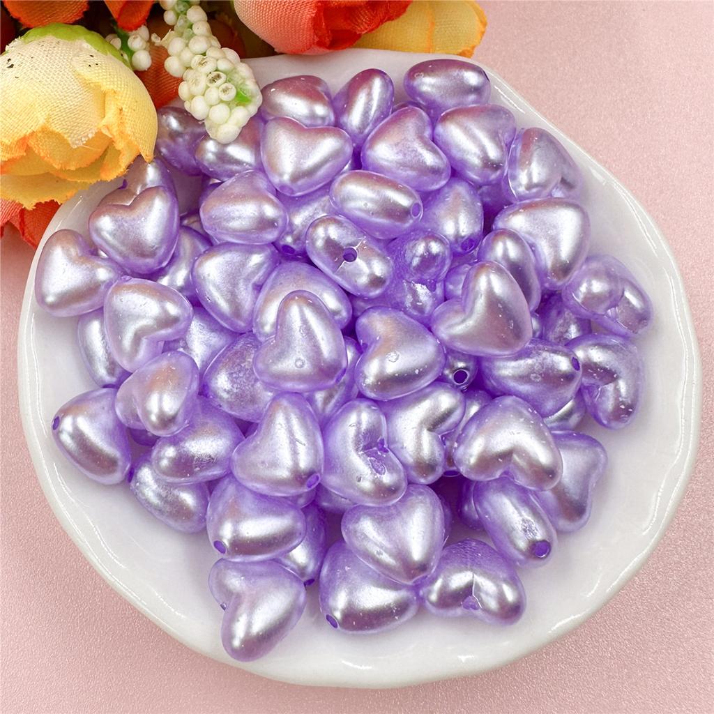 High Quality 100Pcs Acrylic Peach Heart With Hole Shining Light 10.1*8.8mm DIY Jewelry Making Colorful Creative Handmade Material Loose Beads