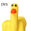 Funny Little Yellow Duck Statue Middle Finger Resin Figurine, Hand-Painted Cheeky Statue, Weatherproof Indoor Niche Landscaping Outdoor Decor for Desk