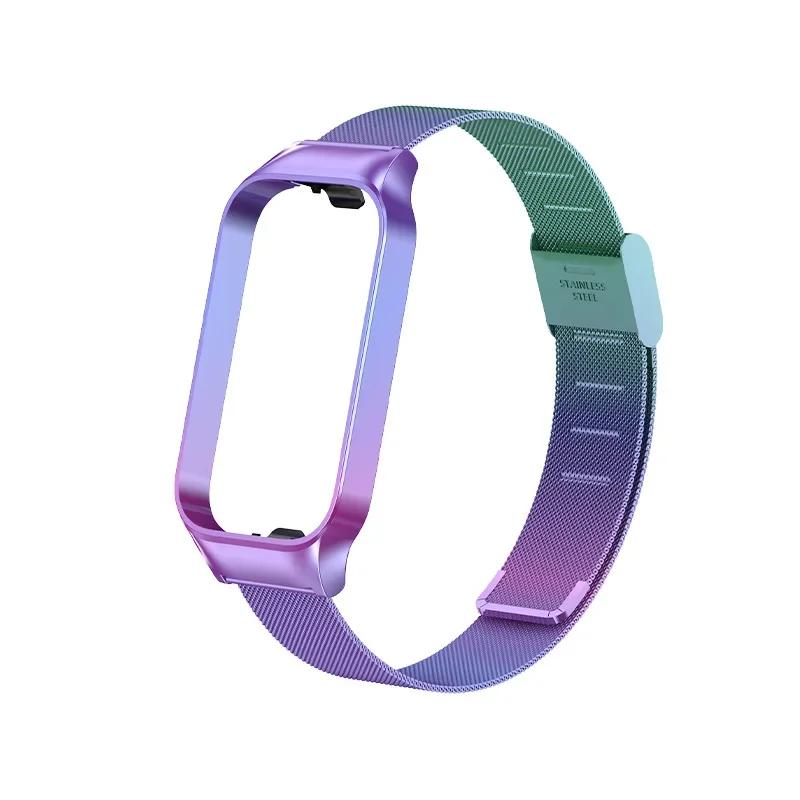 Ремешок для Xiaomi Mi Band 8 Active Браслет для Xiaomi Smart Band 8 Active Металлический ремешок для часов из нержавеющей стали Mi Band 8 Active