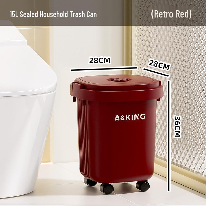 Большой мусорный бак на колесиках для кухни, ванной комнаты, офиса