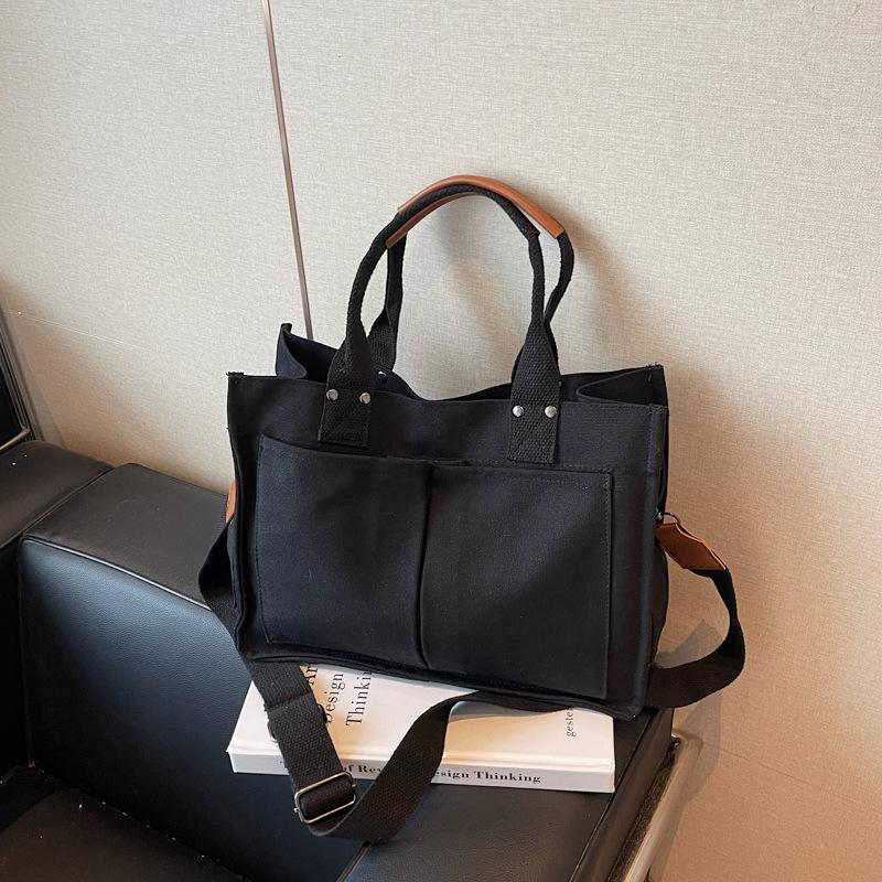 Простая холщовая сумка большой вместимости женская новая повседневная дорожная портативная сумка через плечо нишевая сумка-мессенджер