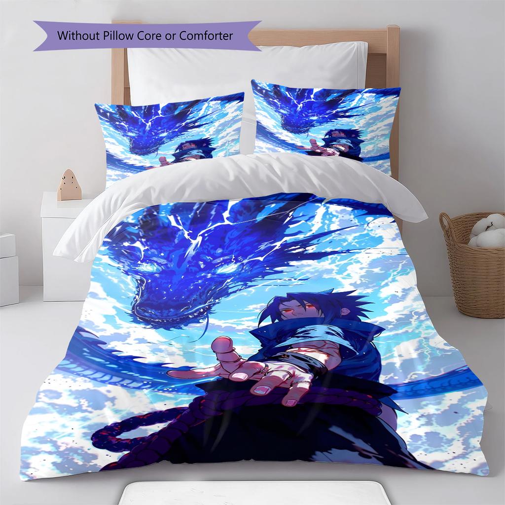 Naruto Laughing Pose Bedding Set Anime Duvet Cover Polyester Soft Bed Linen Set -QJY