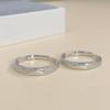 Tichya Sweet Etching Glacier Couple Rings - 999 Sterling Silver Open Design for Men and Women