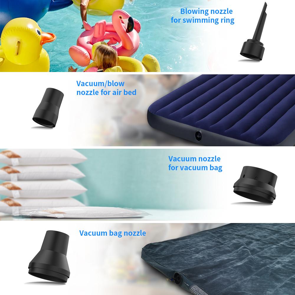 Air Duster Inflator Vacuum Pump 3-IN-1 with Light 3 Gear Adjustable 50000RPM Rechargeable Cordless