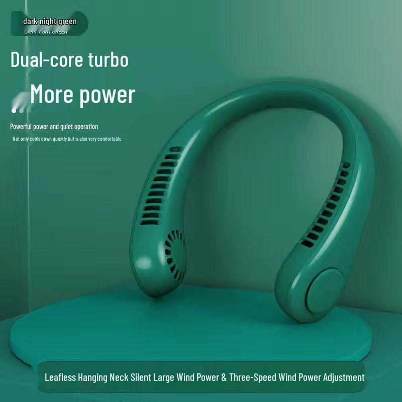 Portable Neck-Hanging Bladeless Fan with USB Charging, 3-Speed Silent Operation for Office, Outdoor, and Sports Use