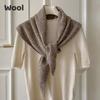 Korean Style Knitted Scarf Women Winter Warm Scarves Solid Cashmere Design Thickened Shawl Soft Long Pashmina Neck