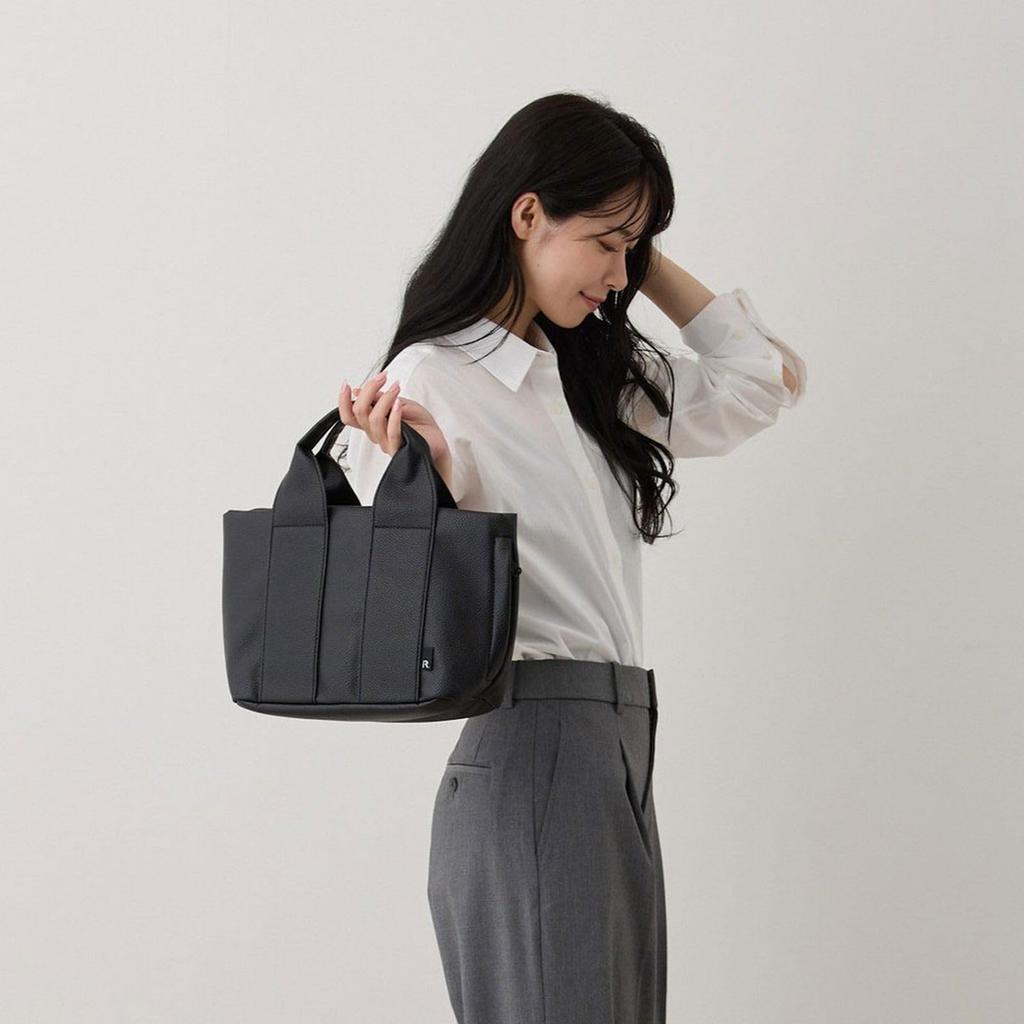 1322 Маленькая отдельно стоящая горизонтальная сумка-тоут из искусственной кожи SN DELI gentry [Rootote] (02 Серо-коричневый)