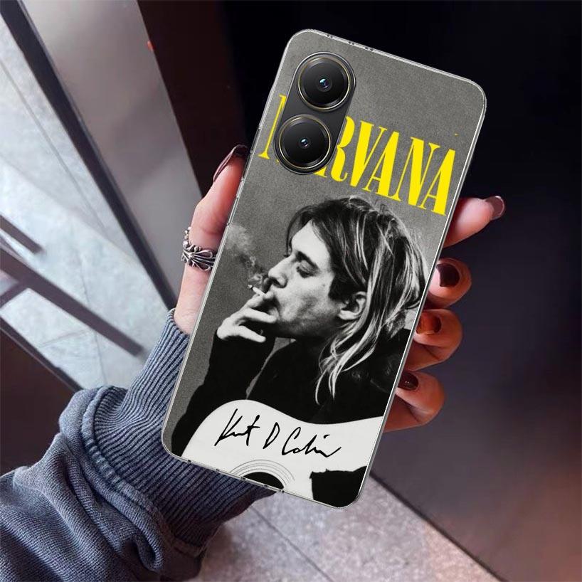 Retro Singer Kurt Cobain Phone Case For Xiaomi Poco X7 X6 X5 Pro F7 Ultra Redmi 15C 15 13 13C 12 12C 10 10A 10C 9 9A 9C 9T Shell