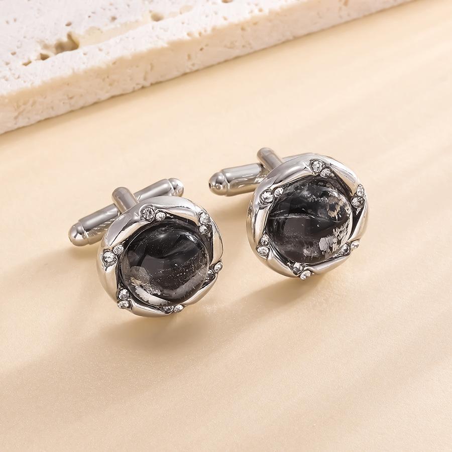 Мужской деловой костюм, формальные рубашки, пуговицы на круглых манжетах, модные запонки с украшением из страз и стекла, роскошный циркон, подарок для папы