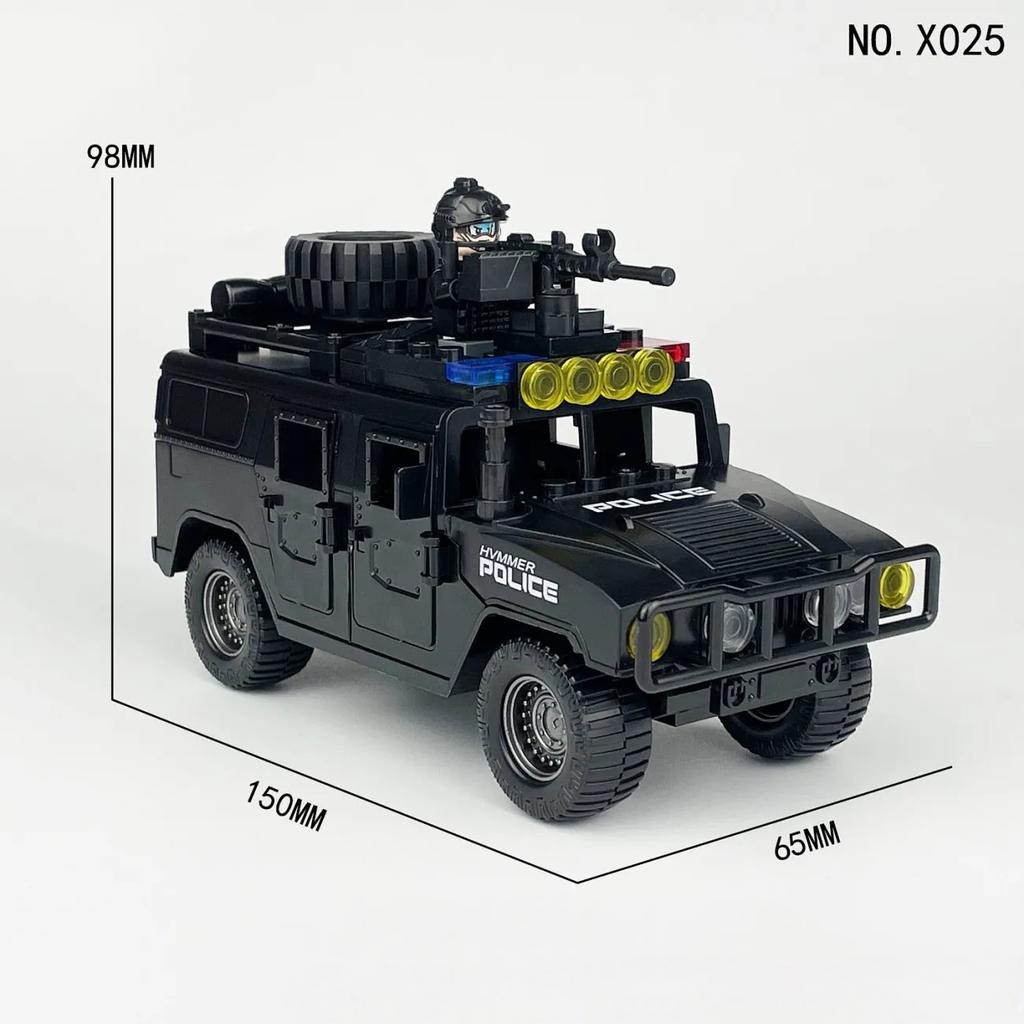 Полицейская машина Бронированная машина Минифигурка Сборка Строительные блоки Игрушка Мальчик